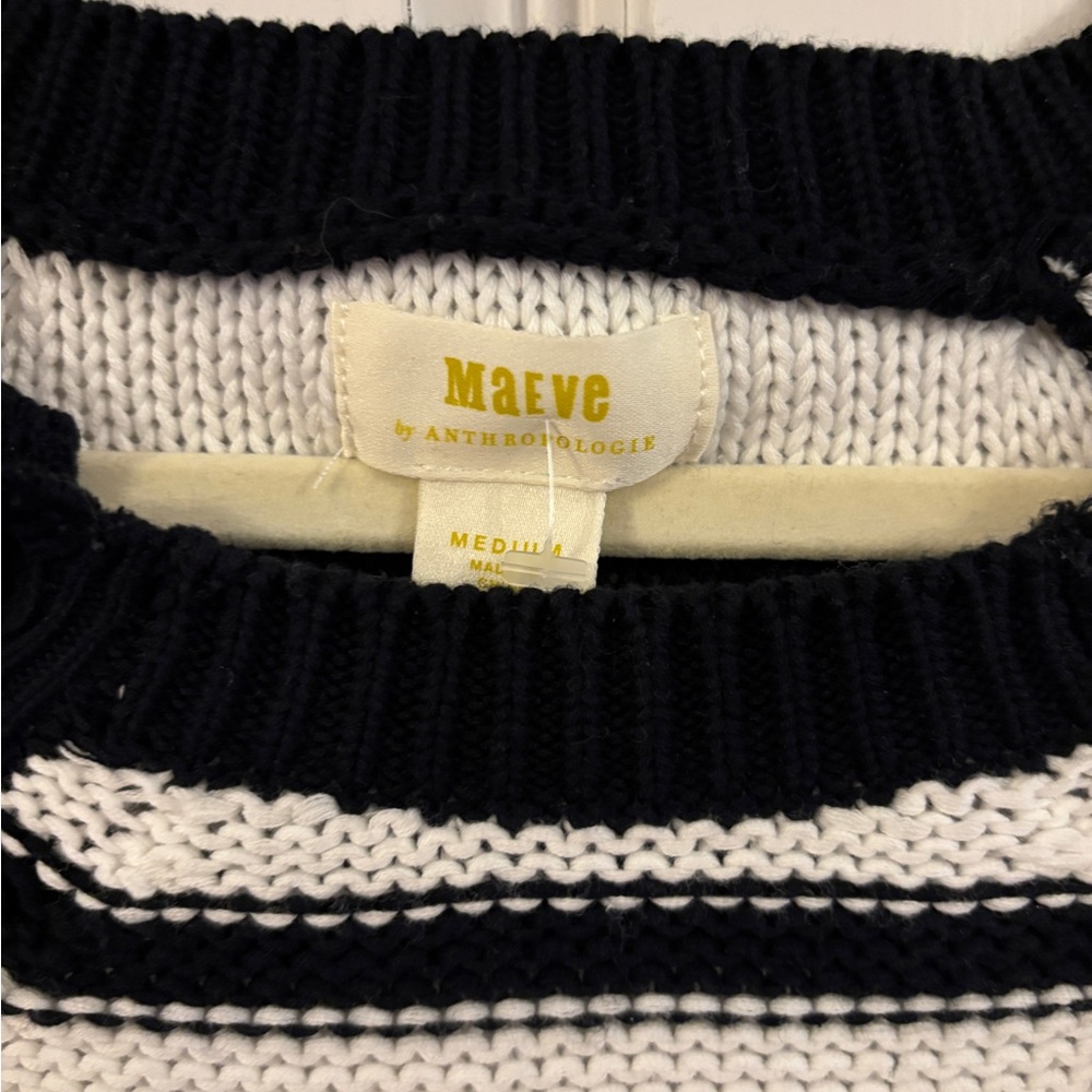 Maeve Black and White Striped Sweater - Picture 2 of 3